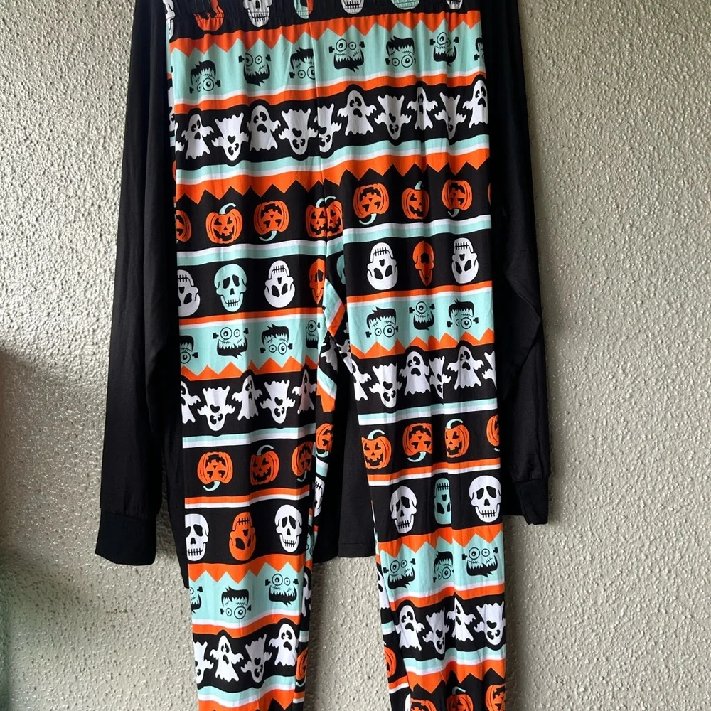 Way to celebrate mens Halloween pajamas 2X skeleton shirt Halloween  pants NWT